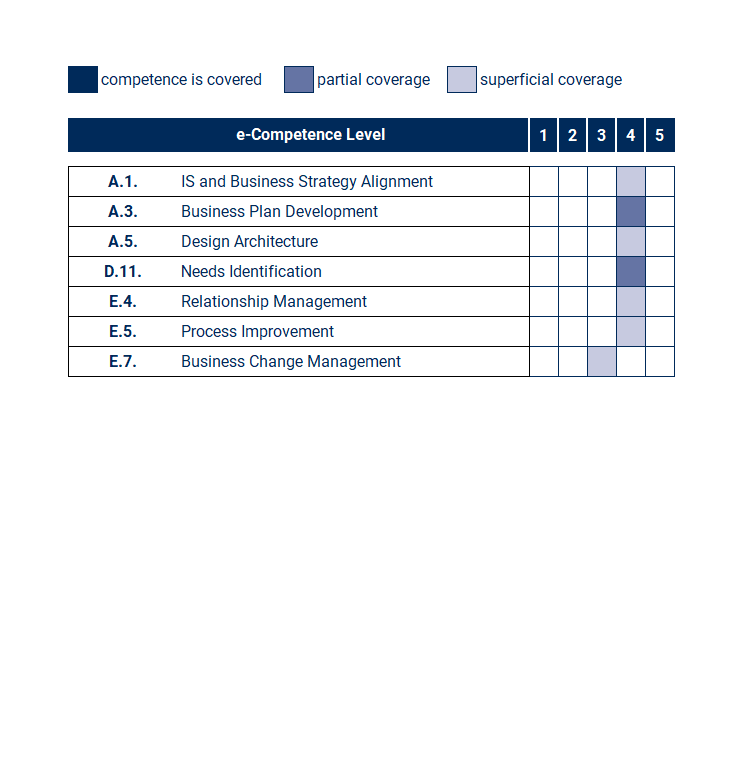 e-CF Mapping Business Analysis Practice